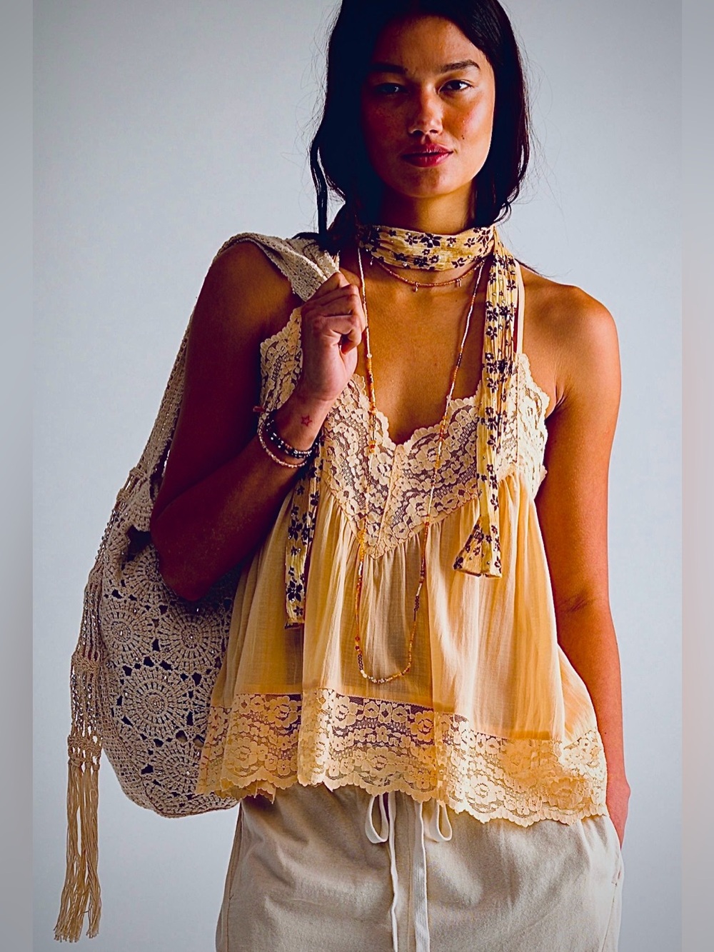 NWT Free People Fiona Cami in Angel Oats - Picture 2 of 12
